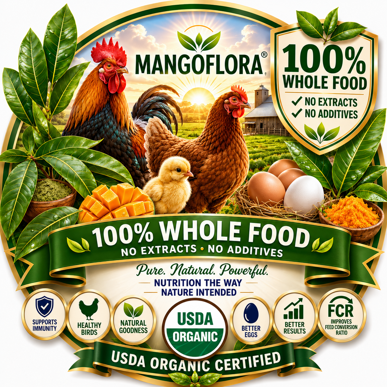 100% Whole Food
Made from real whole-mango ingredients with no extracts or additives.